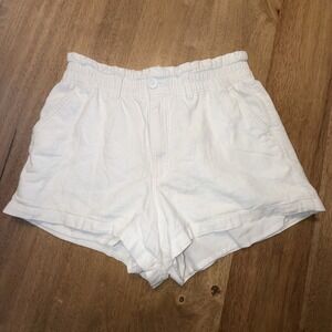 Hollister Linen Blend Ultra High Rise Soft Short White Women's Small Beach Boho